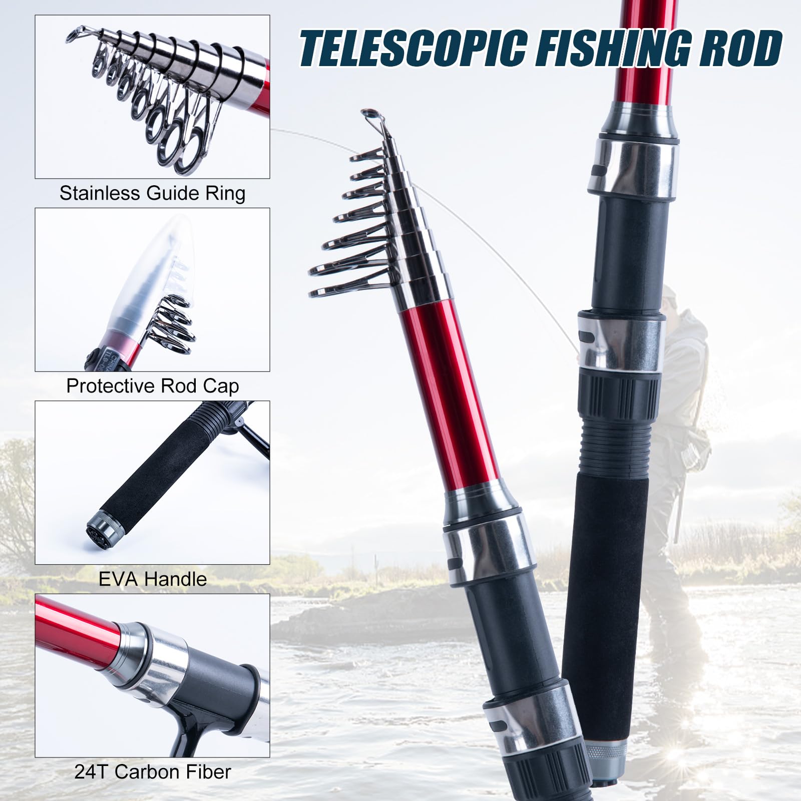 Goture 2Pcs Fishing Rod and 2P - Reel Bag review and price